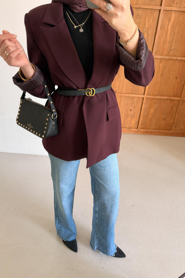 Yeni Blazer Ceket Bordo