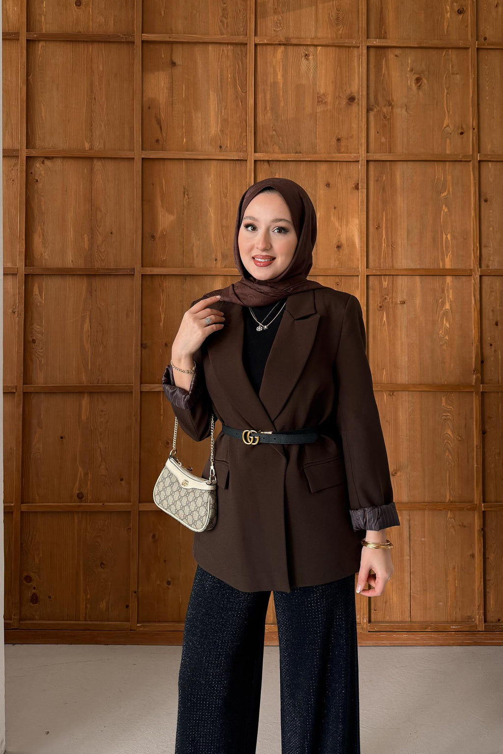 Yeni Blazer Ceket Kahverengi