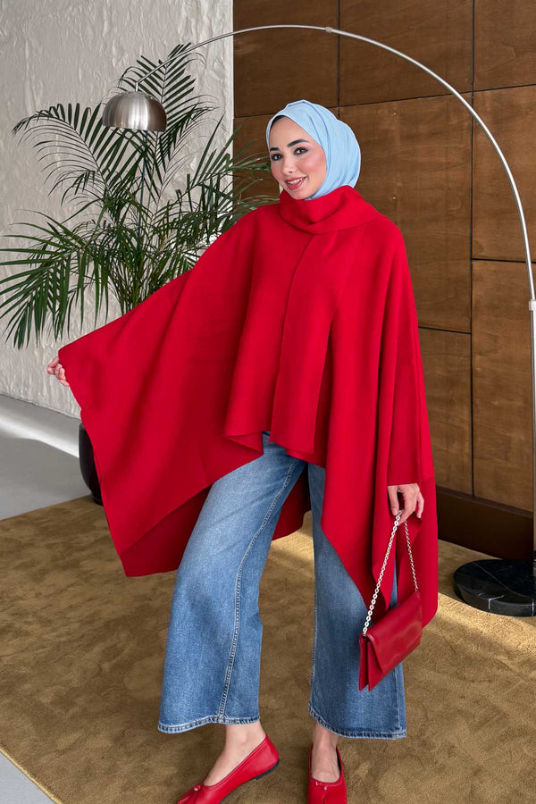 Atkılı Panço Kırmızı