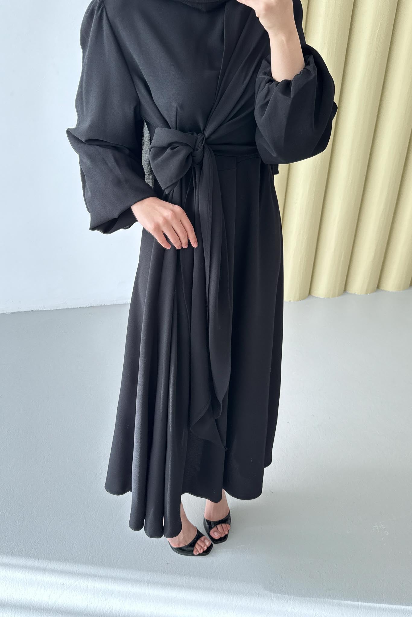 Bağlamalı Elbise Siyah