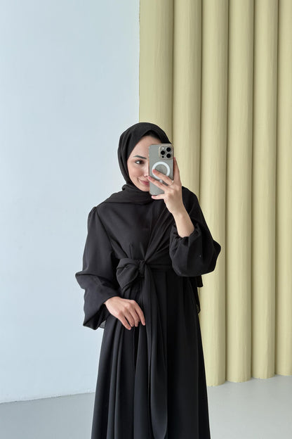Bağlamalı Elbise Siyah