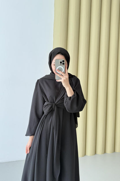 Bağlamalı Elbise Siyah