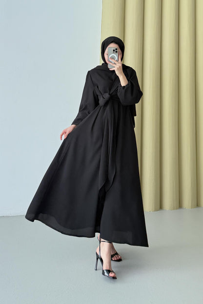 Bağlamalı Elbise Siyah