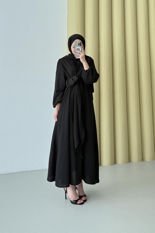 Bağlamalı Elbise Siyah