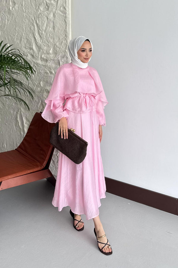 Ajda Pleated Skirt Set Petrol