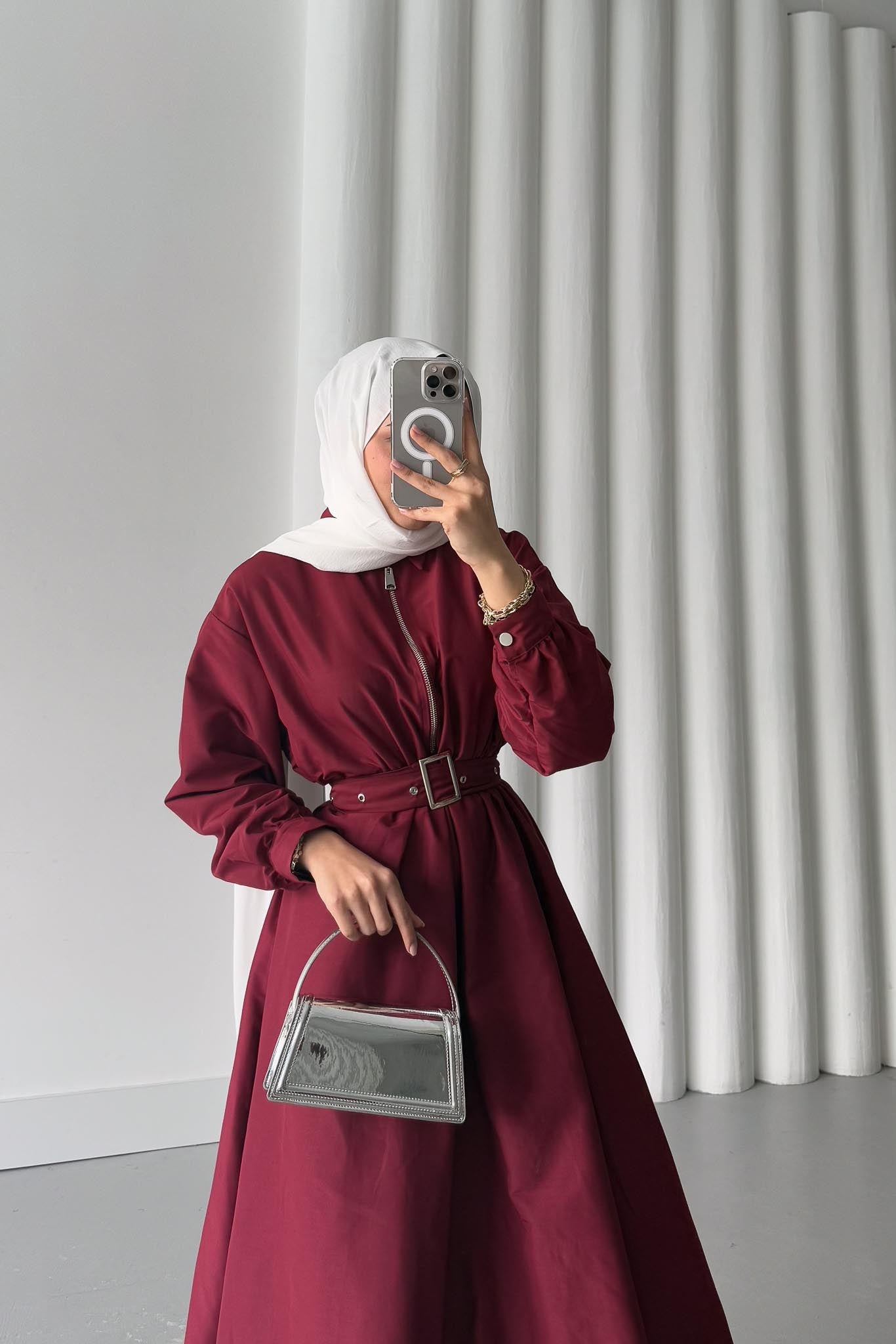 Balon Tasarım Elbise Bordo