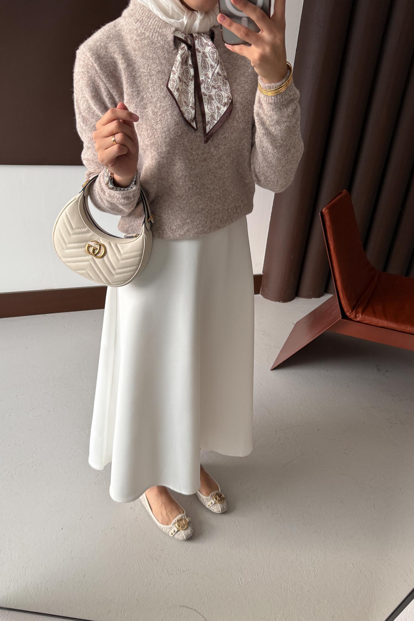 Espana Şallı Triko Tunik Bej