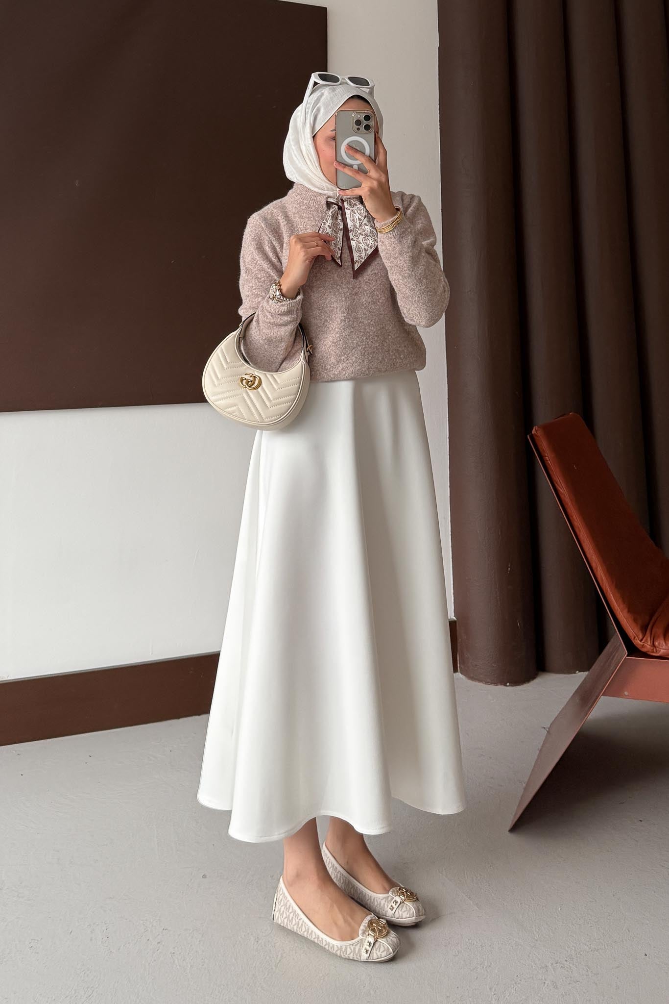 Espana Şallı Triko Tunik Bej