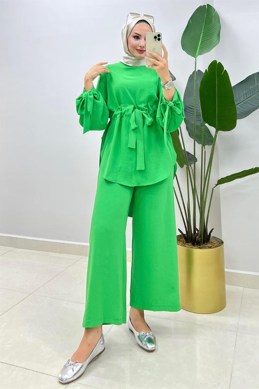 Waist Belted Suit Pistachio Green 