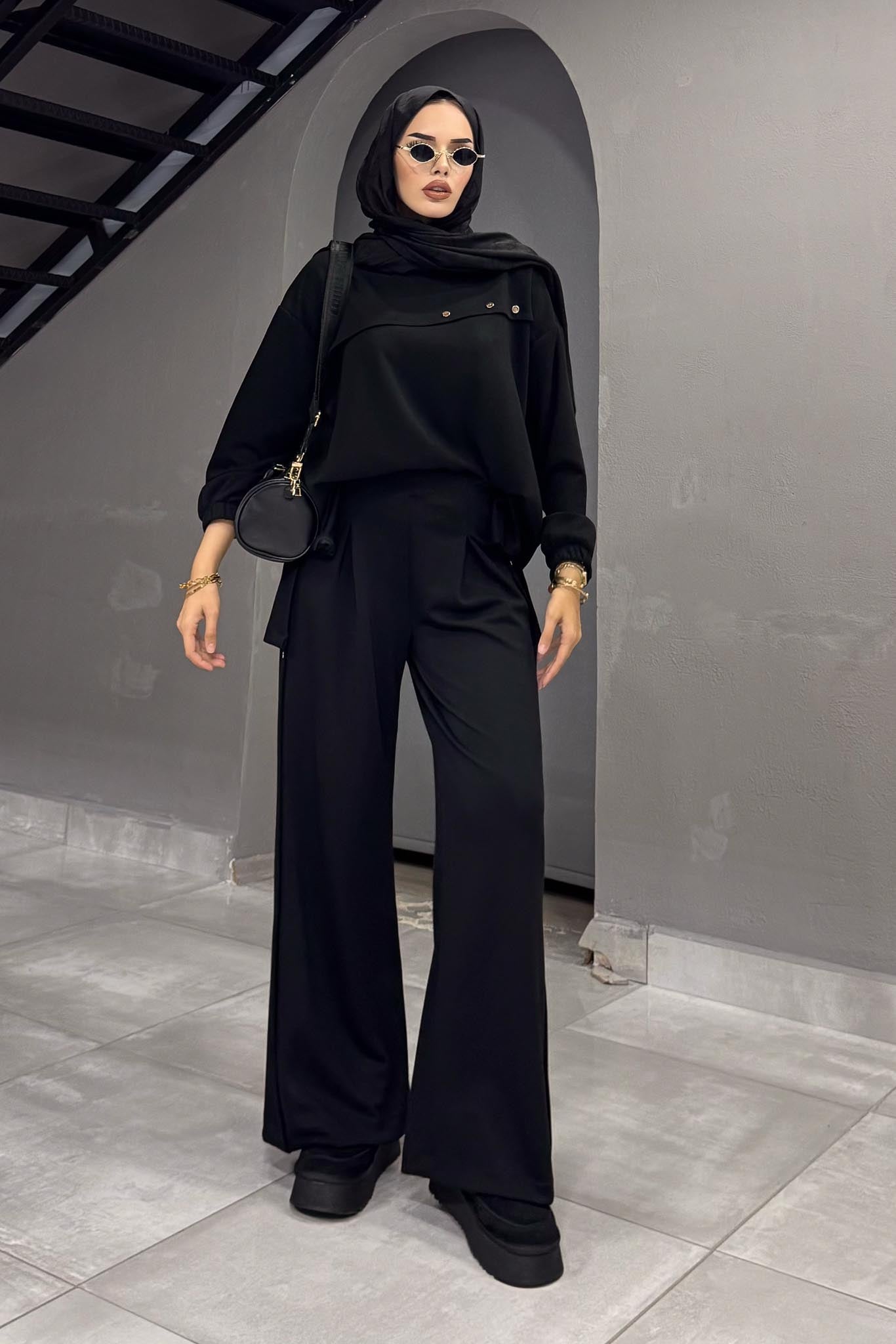 Minimal Balloon Sleeve Suit Gray