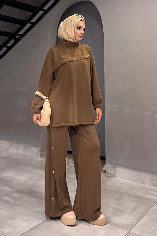 Minimal Balloon Sleeve Suit Gray