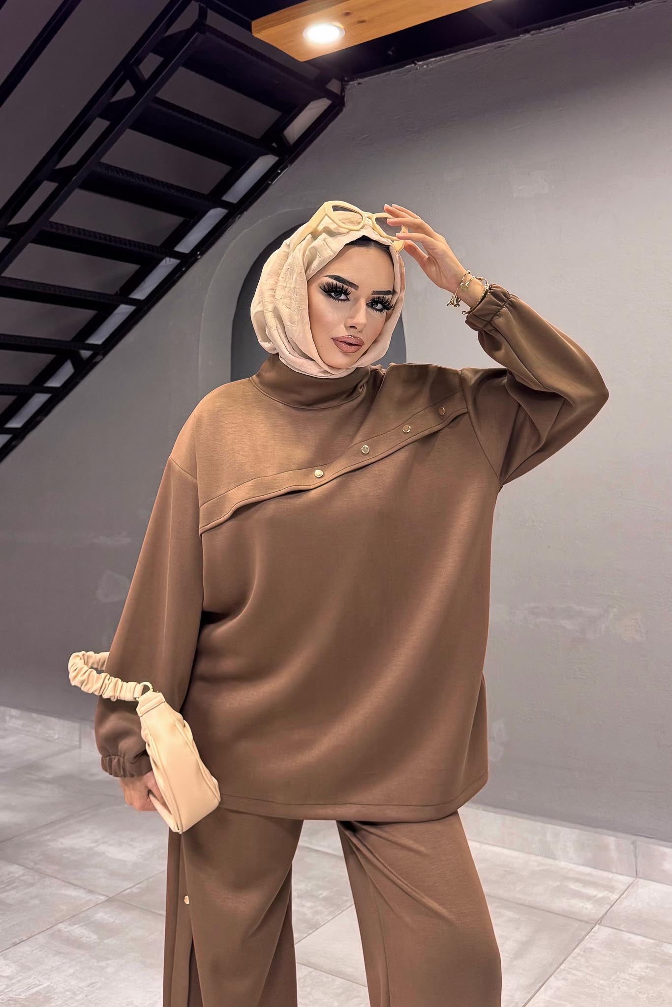 Minimal Balloon Sleeve Suit Gray