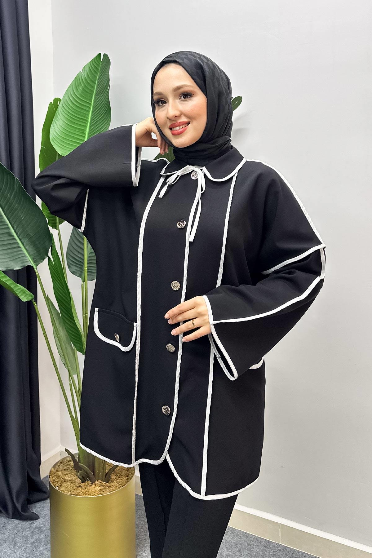 Biyeli Ceket Siyah