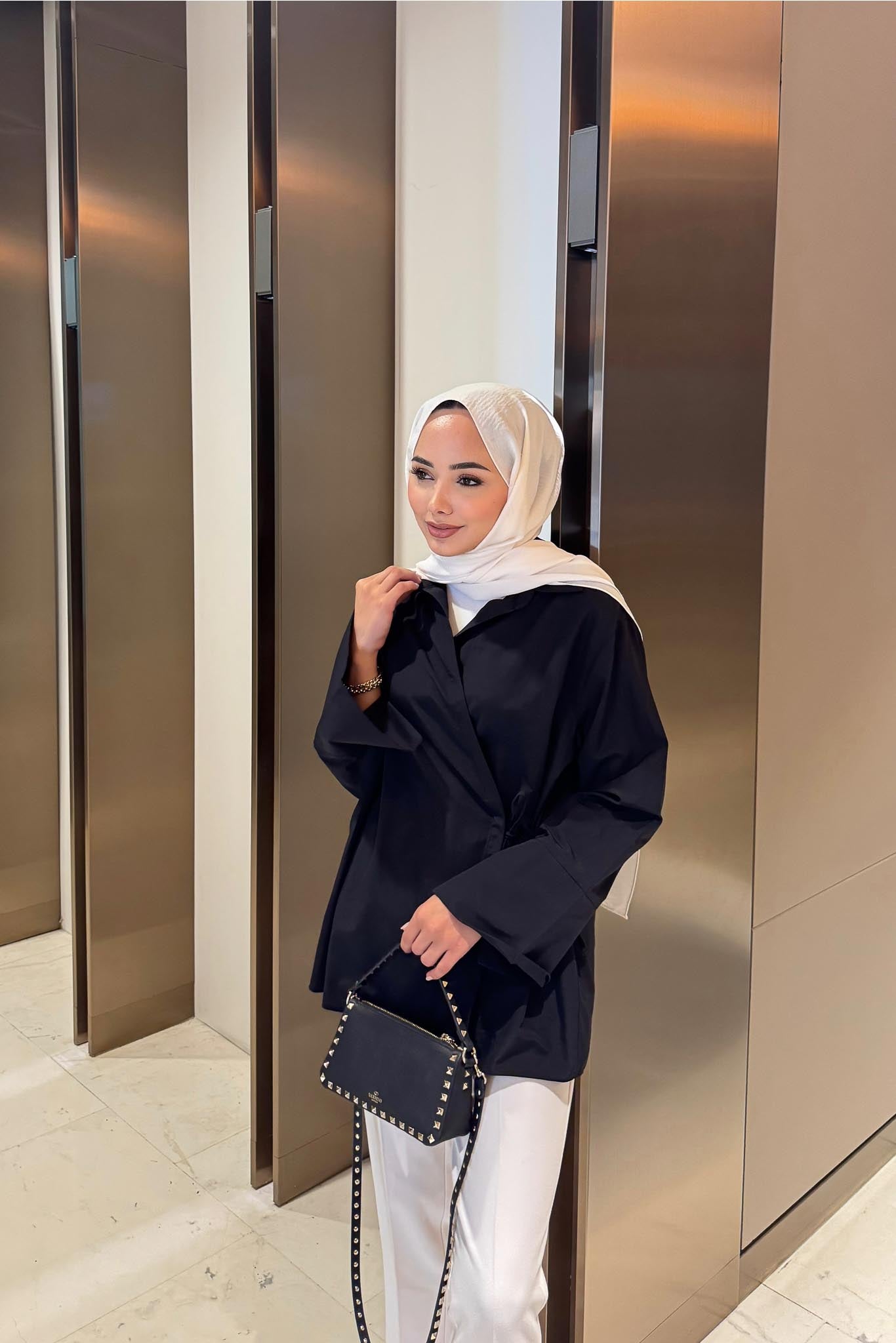 Meta Bağlamalı Kimono Siyah