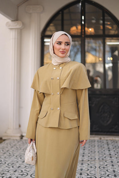 Volan Düğmeli Takım Yağ Yeşili