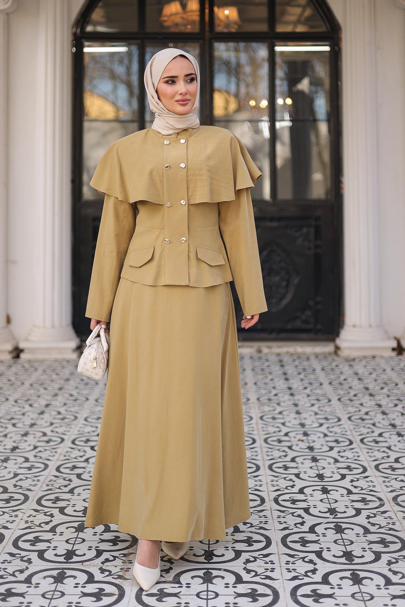 Volan Düğmeli Takım Yağ Yeşili