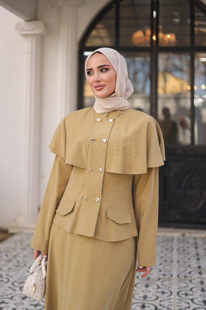Volan Düğmeli Takım Yağ Yeşili