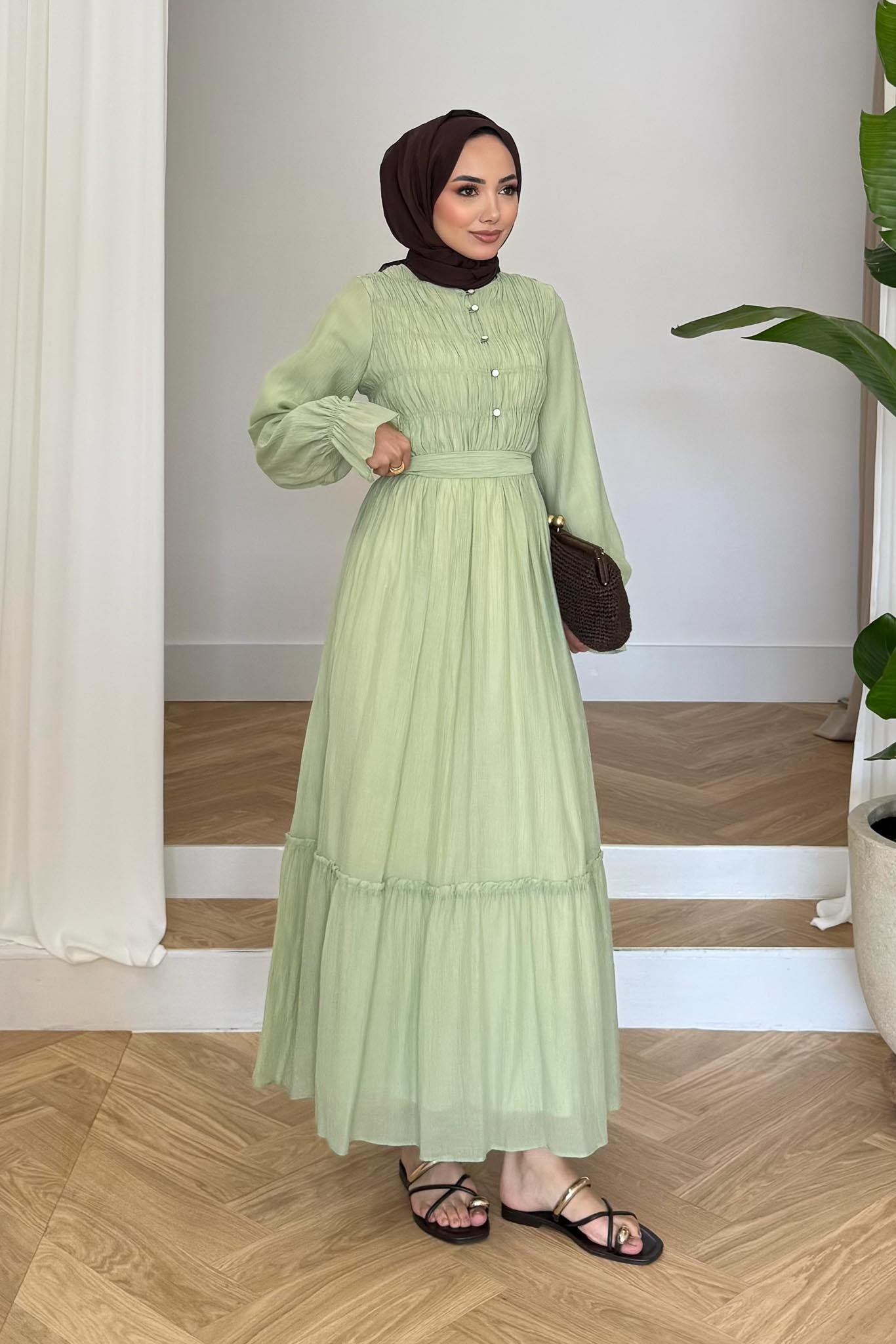 Ajda Pleated Skirt Set Petrol