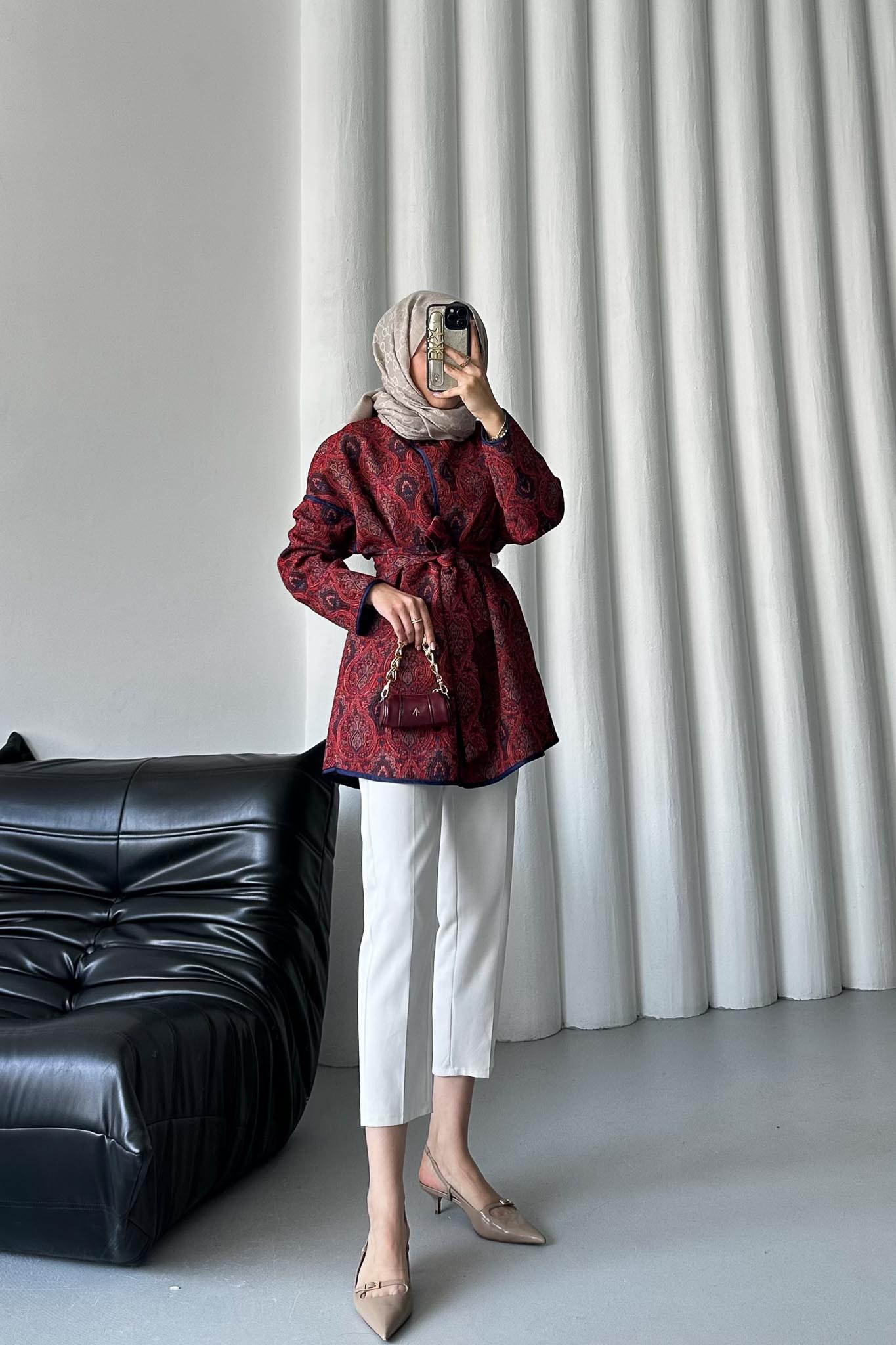Sendy Etnik Ceket Bordo