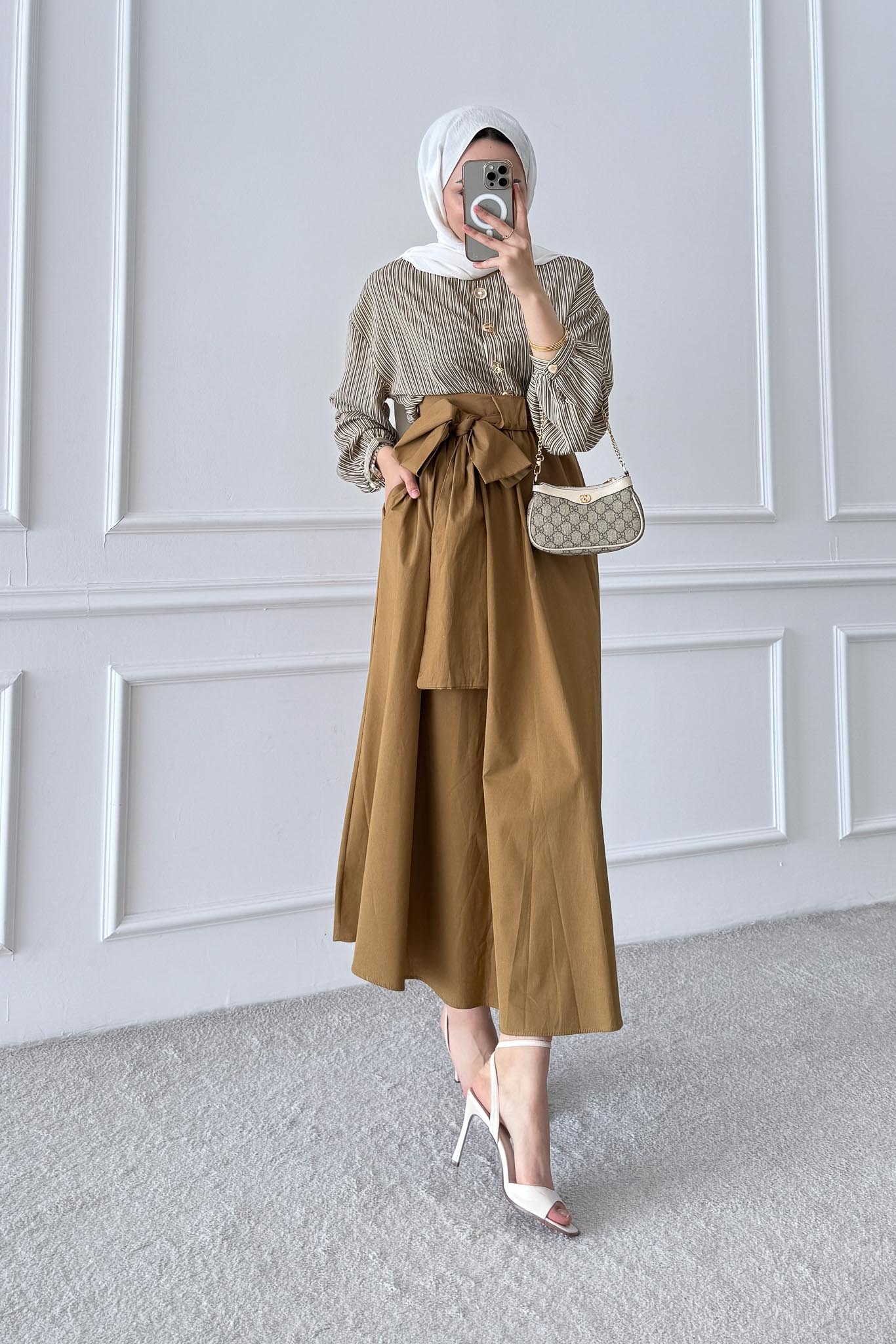 Ajda Pleated Skirt Set Petrol