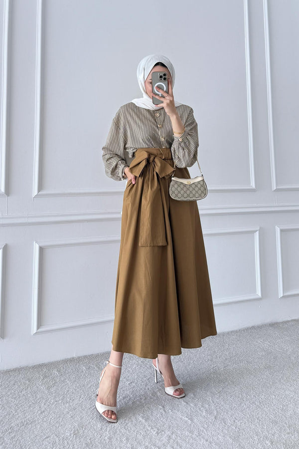 Ajda Pleated Skirt Set Petrol