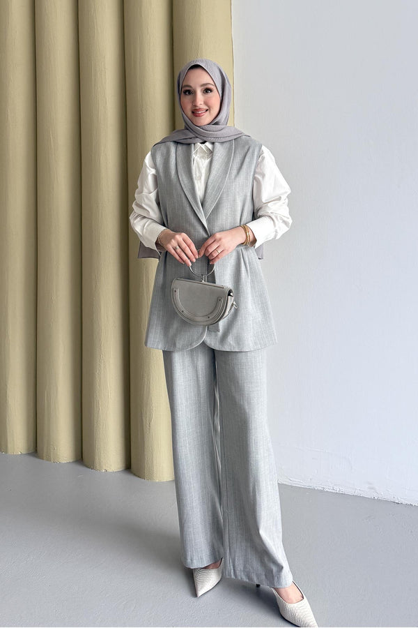 Ajda Pleated Skirt Set Petrol