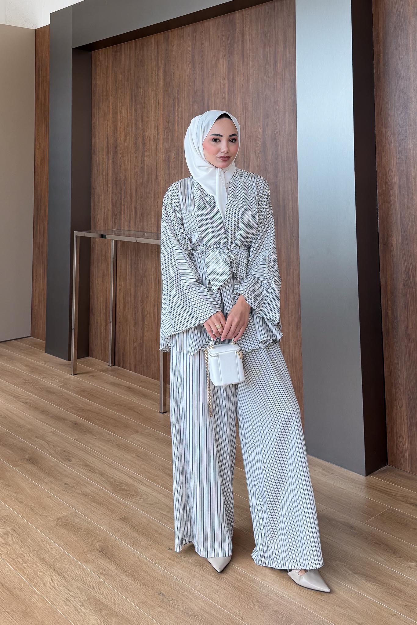 Seyran Pleated Dress Beige