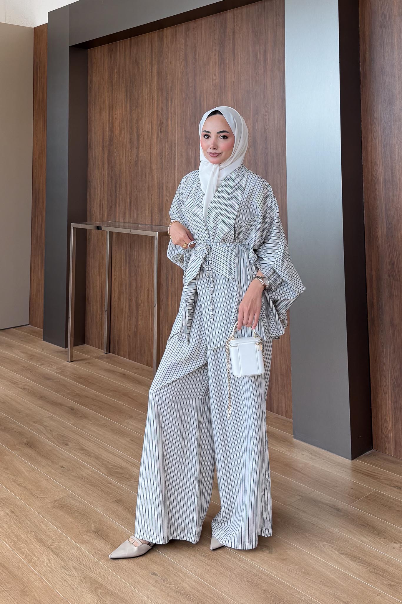 Seyran Pleated Dress Beige