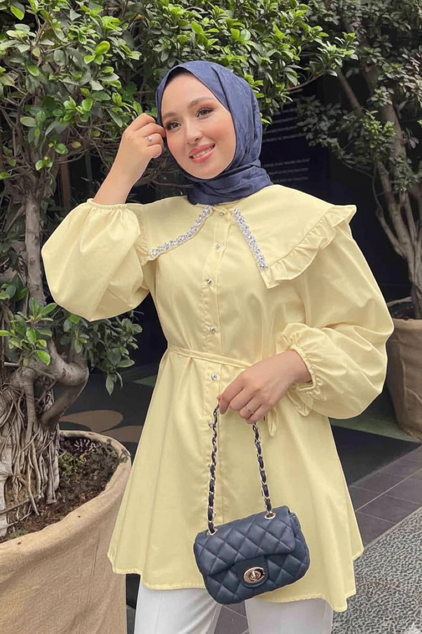 Dacron Yaka Gömlek Sarı