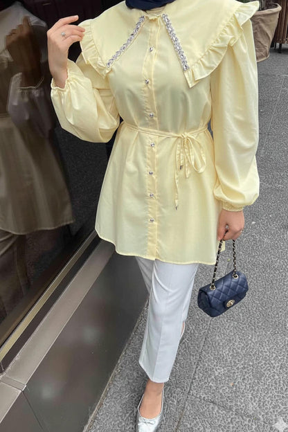 Dacron Yaka Gömlek Sarı