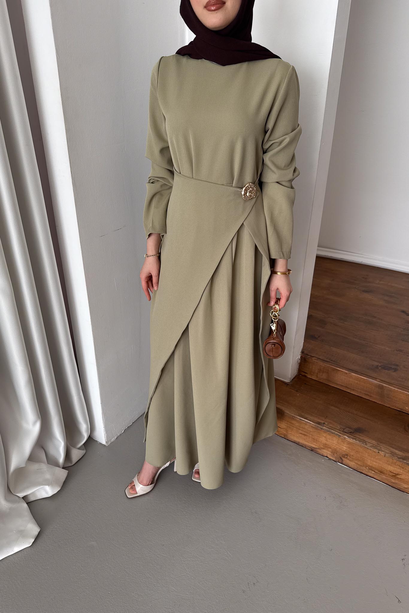 Ajda Pleated Skirt Set Petrol