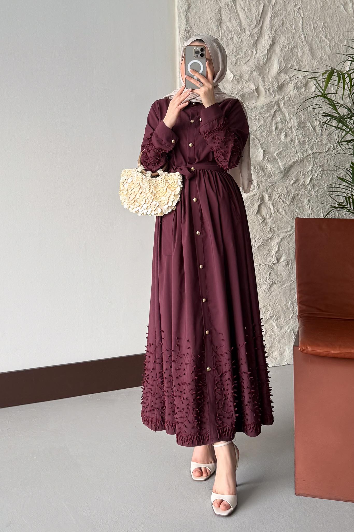 New Hurrem Evening Dress Burgundy
