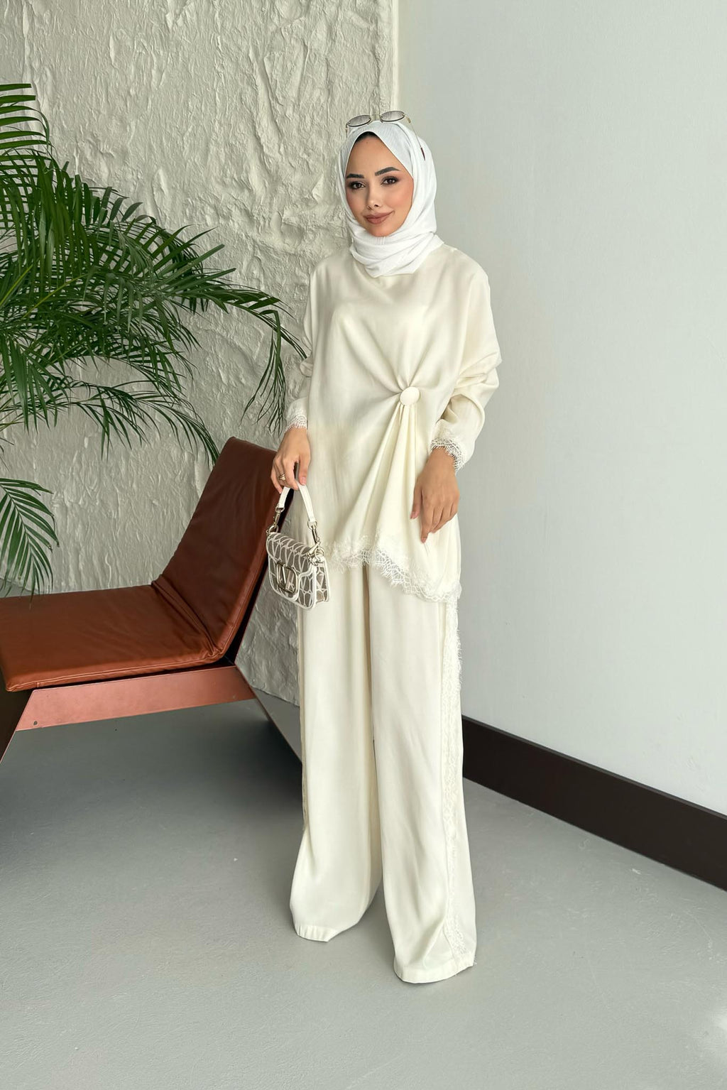 Ajda Pleated Skirt Set Petrol