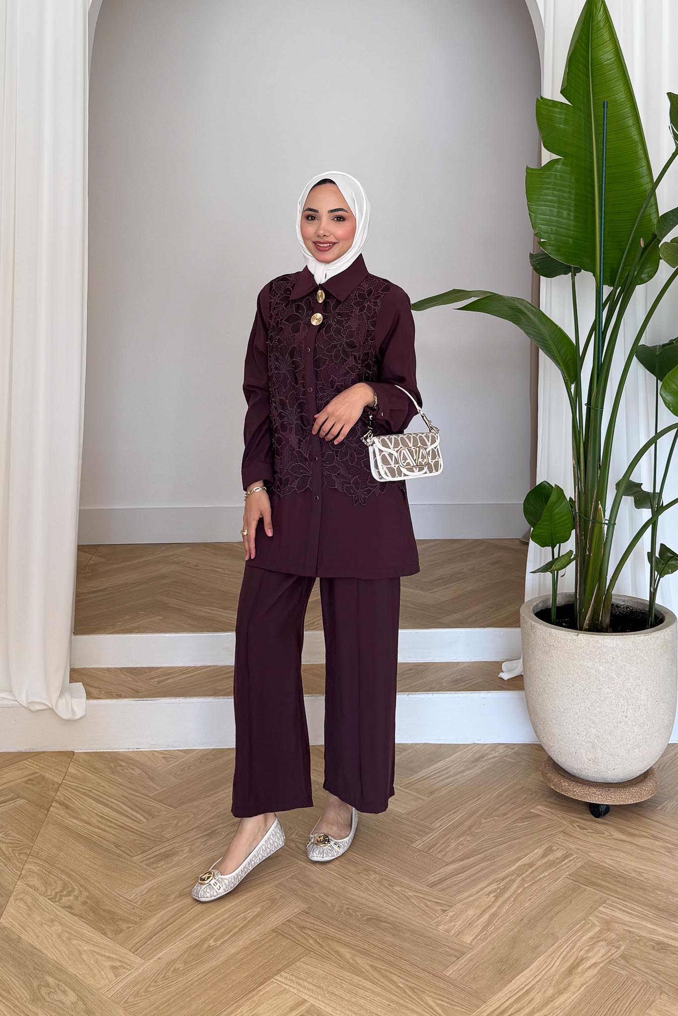 Ajda Pleated Skirt Set Petrol
