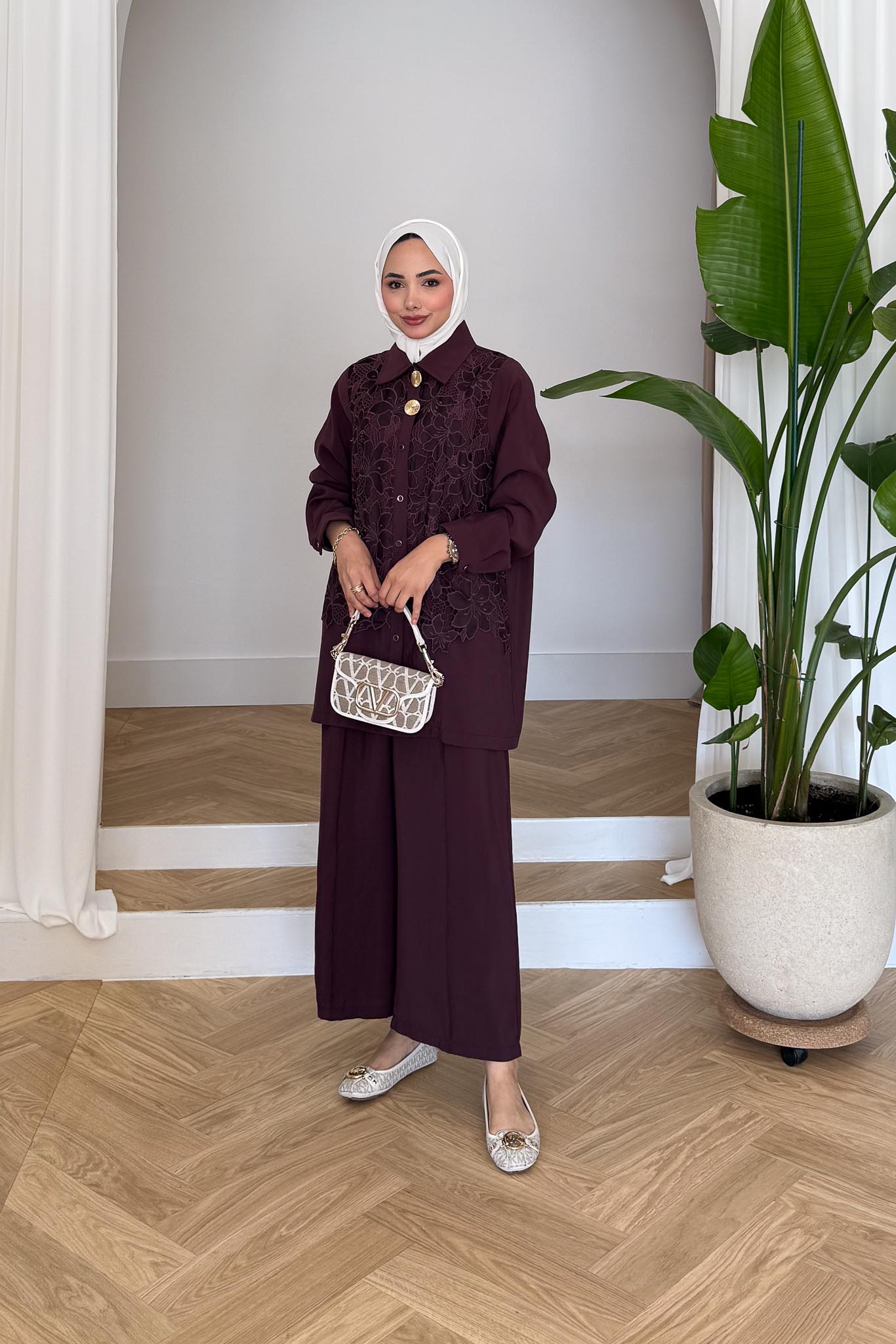 Ajda Pleated Skirt Set Petrol
