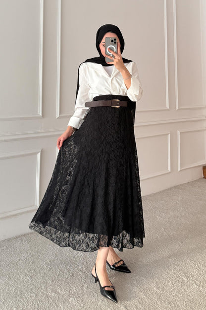 Dantel Etek Siyah