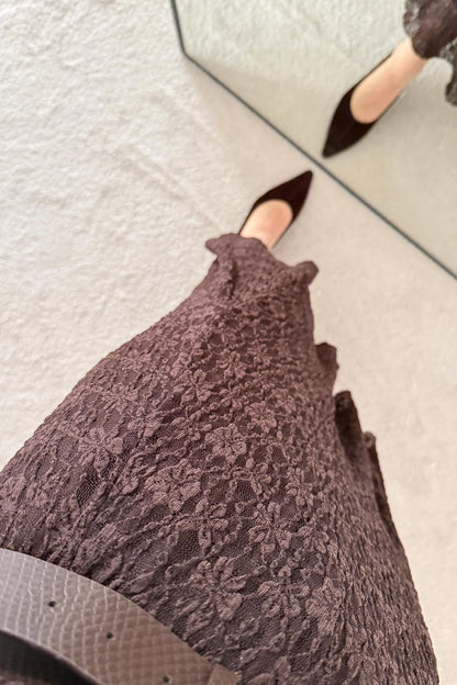 Dantel Etek Kahverengi