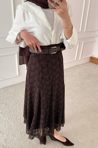 Dantel Etek Kahverengi