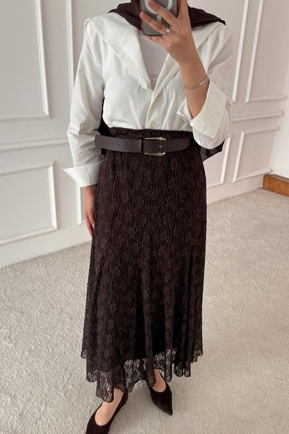 Dantel Etek Kahverengi