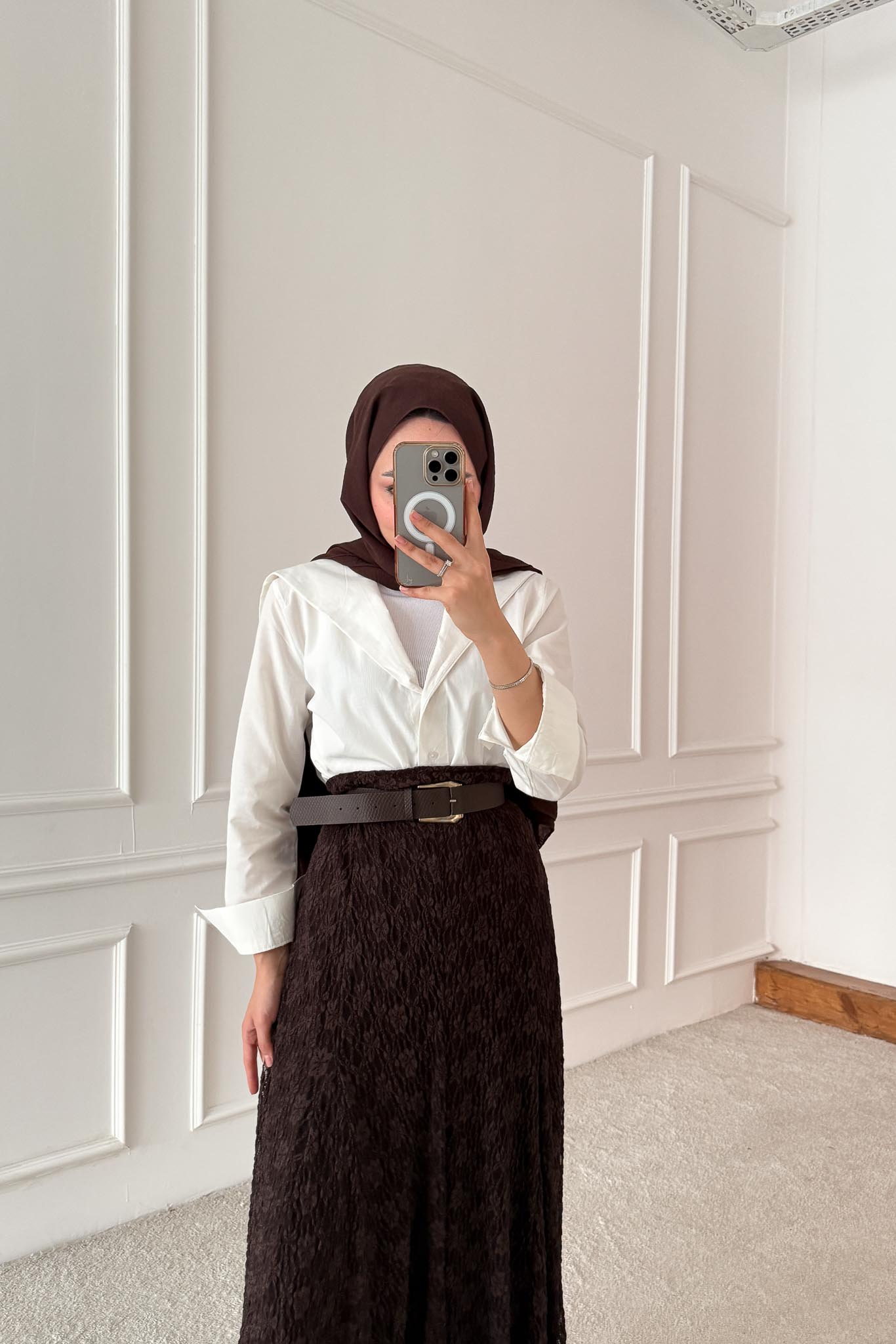 Dantel Etek Kahverengi