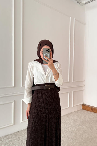 Dantel Etek Kahverengi