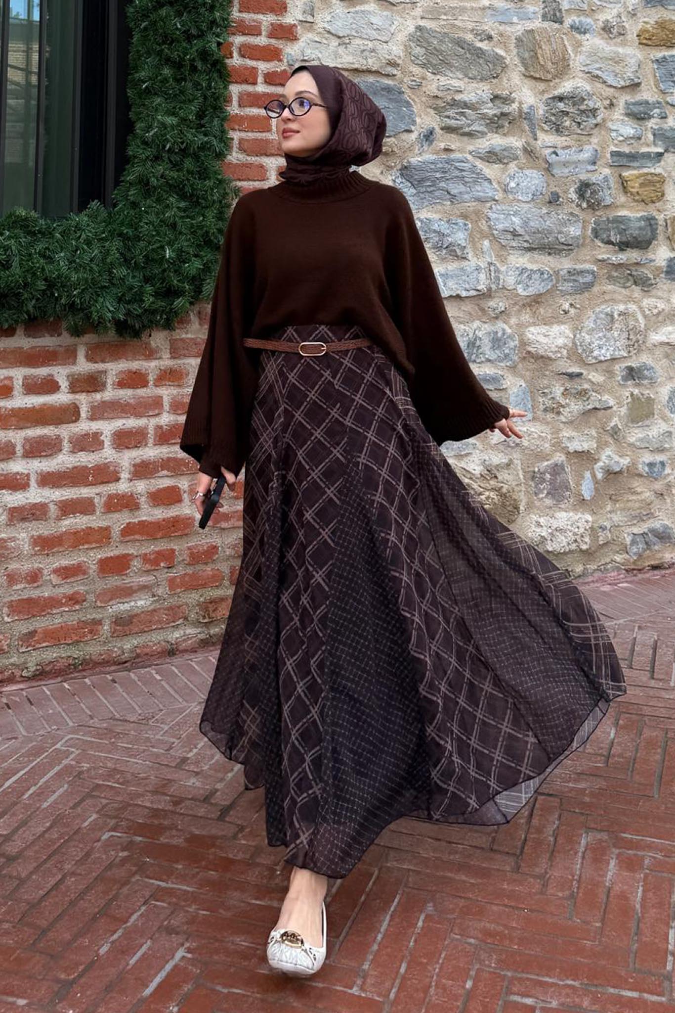 Tied Linen Skirt Beige