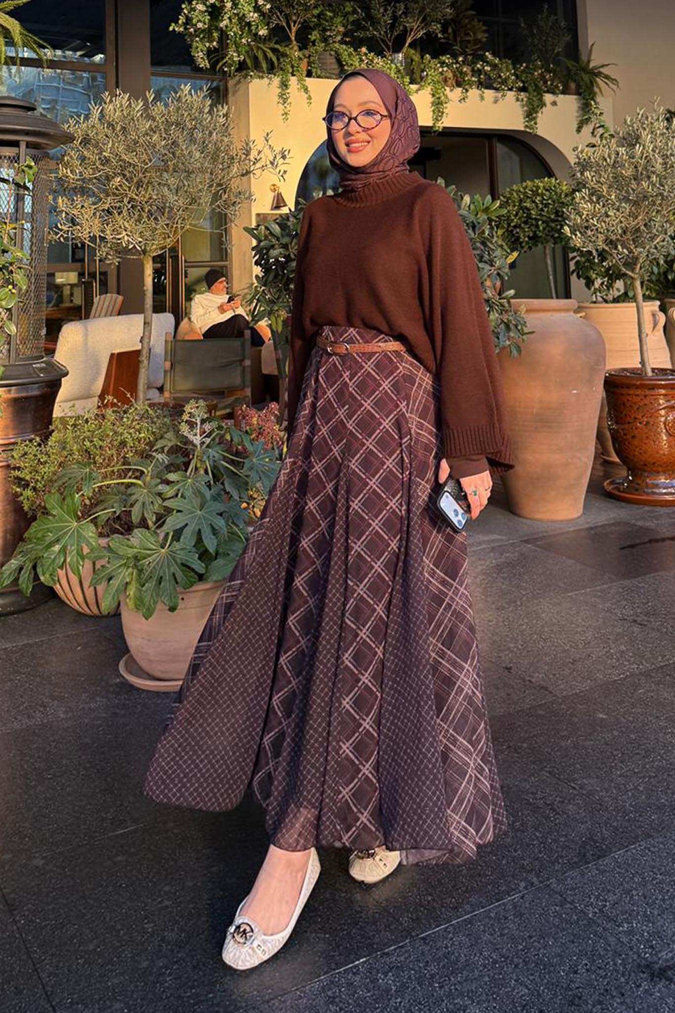 Tied Linen Skirt Beige