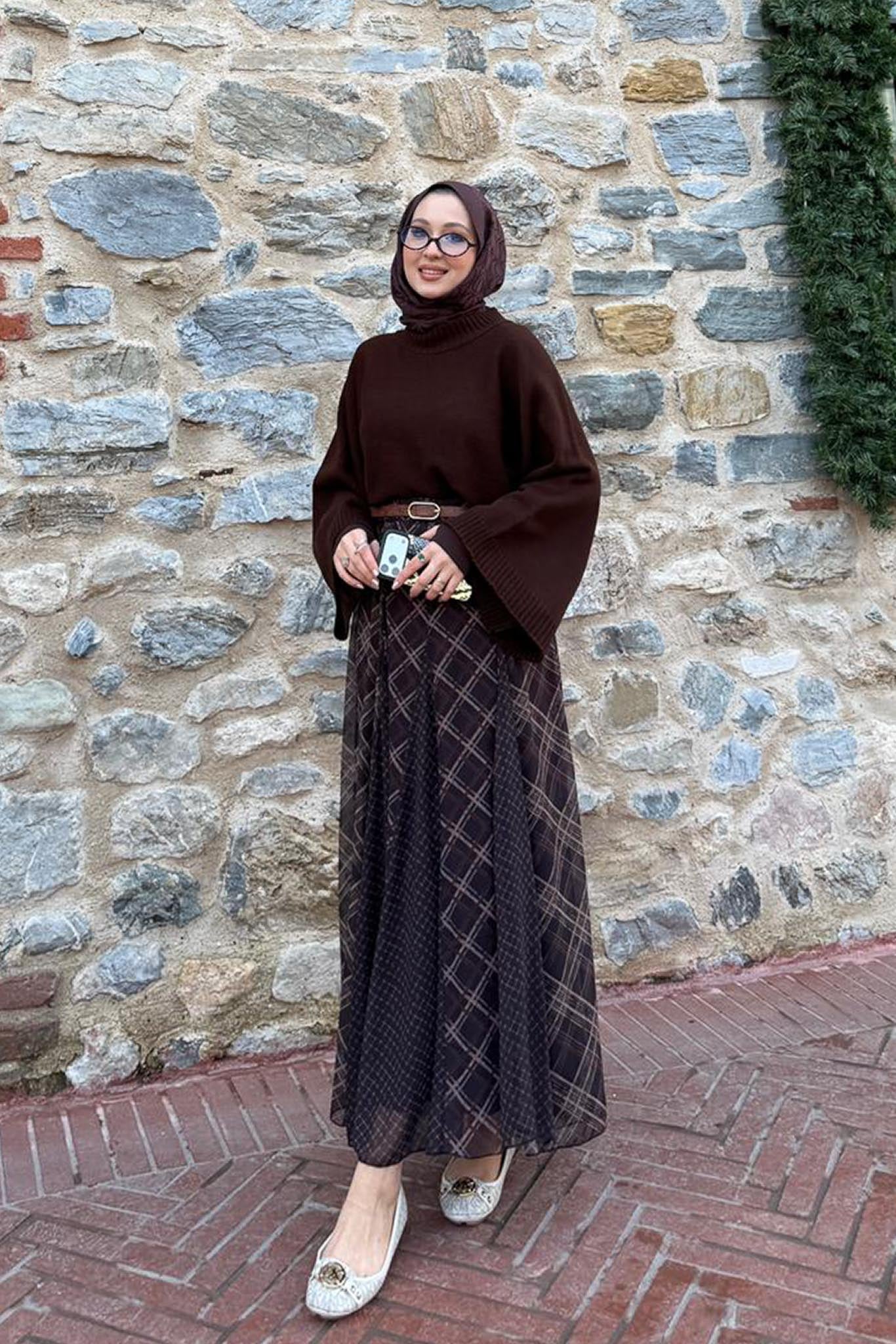 Tied Linen Skirt Beige