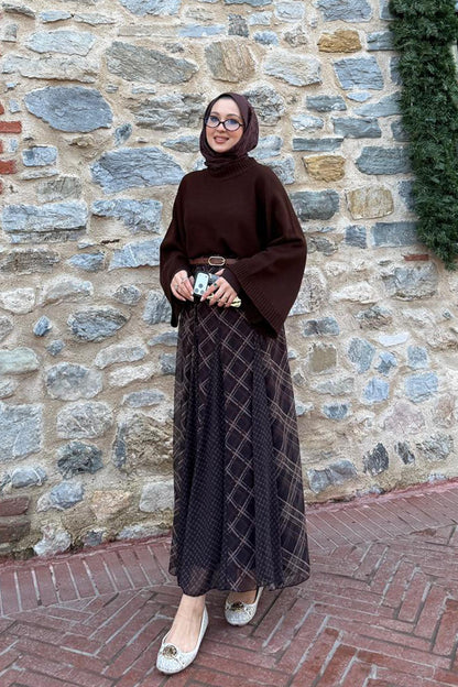 Tied Linen Skirt Beige