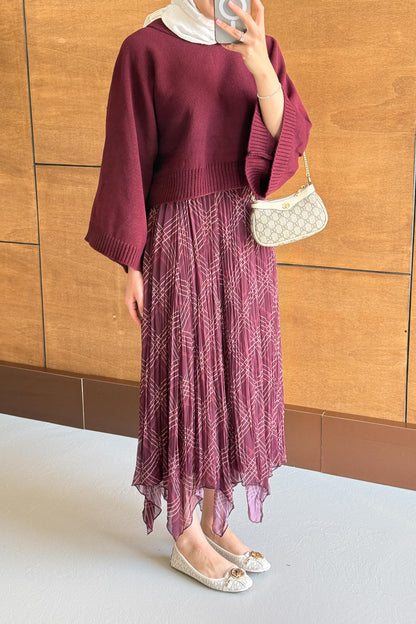 Tied Linen Skirt Beige