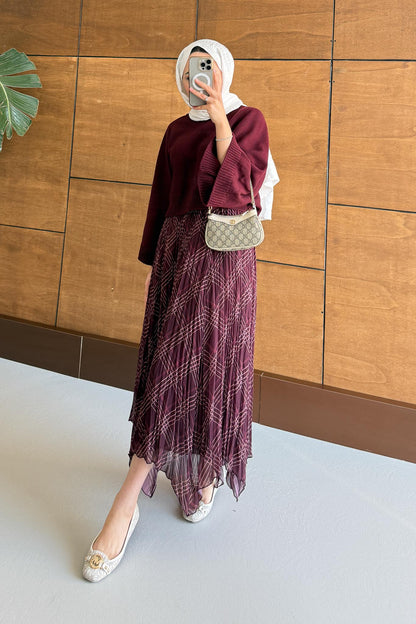 Tied Linen Skirt Beige