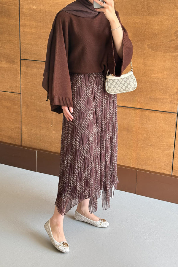 Tied Linen Skirt Beige