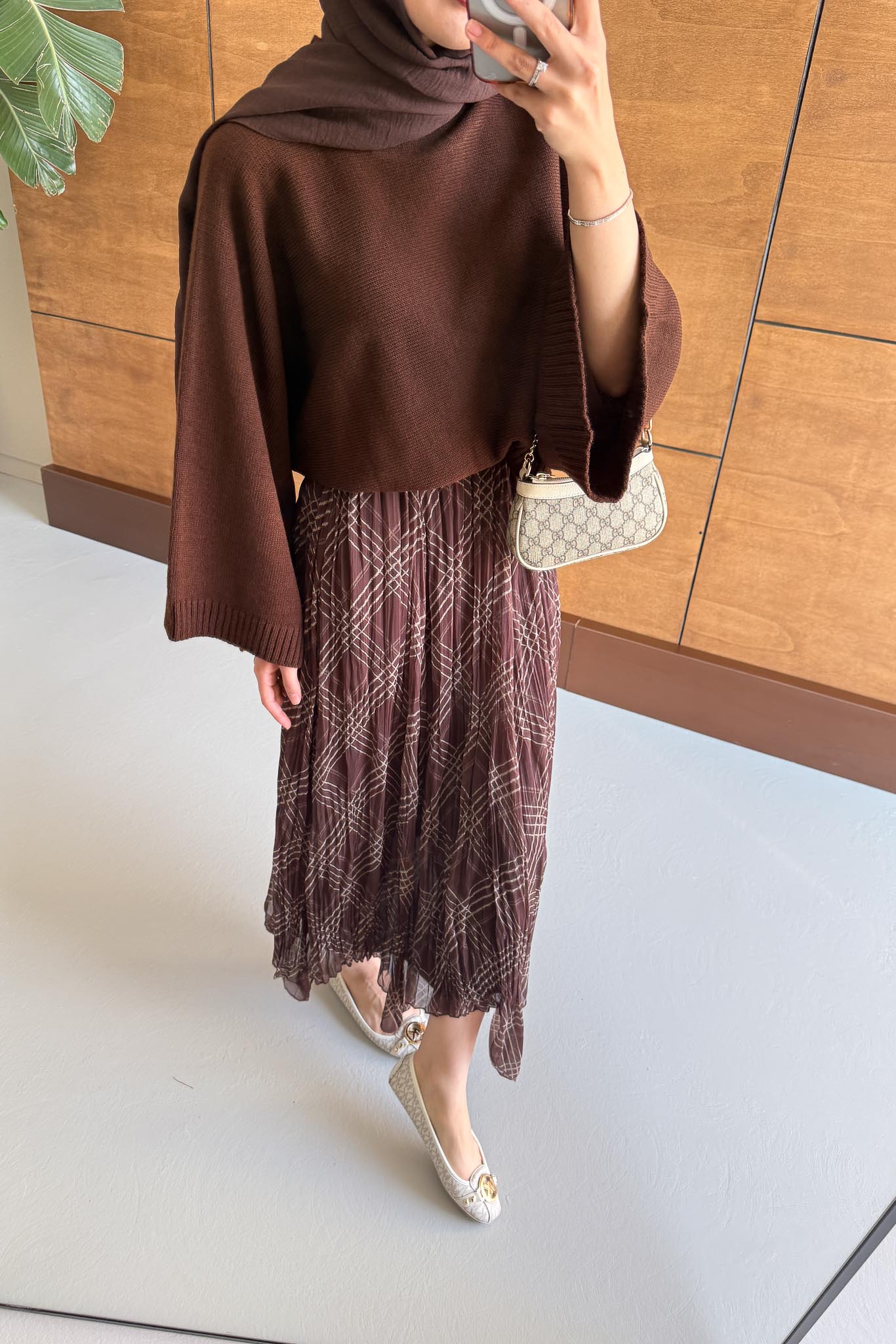 Mateo Desenli Etek Takım Kahverengi