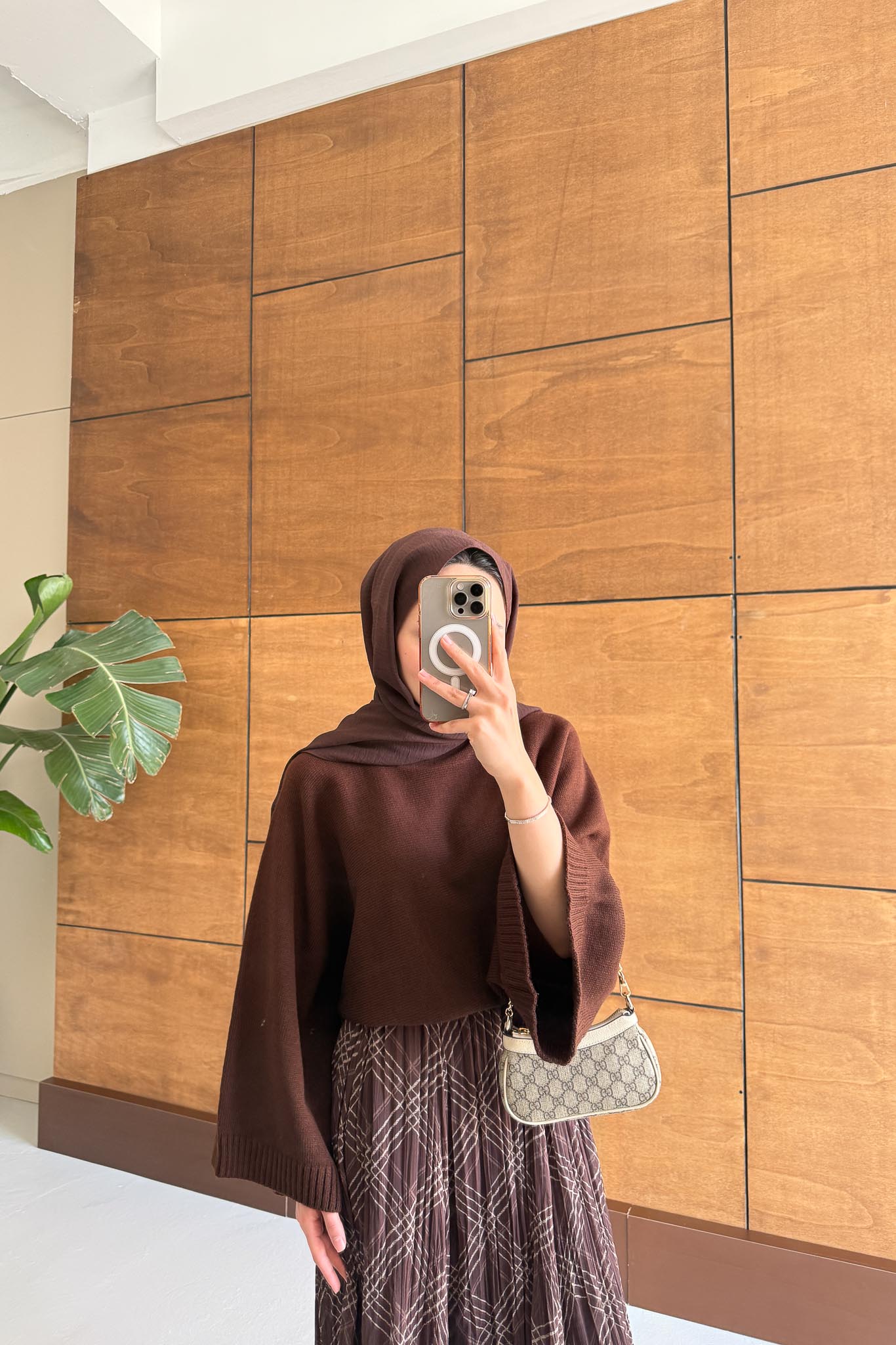 Mateo Desenli Etek Takım Kahverengi